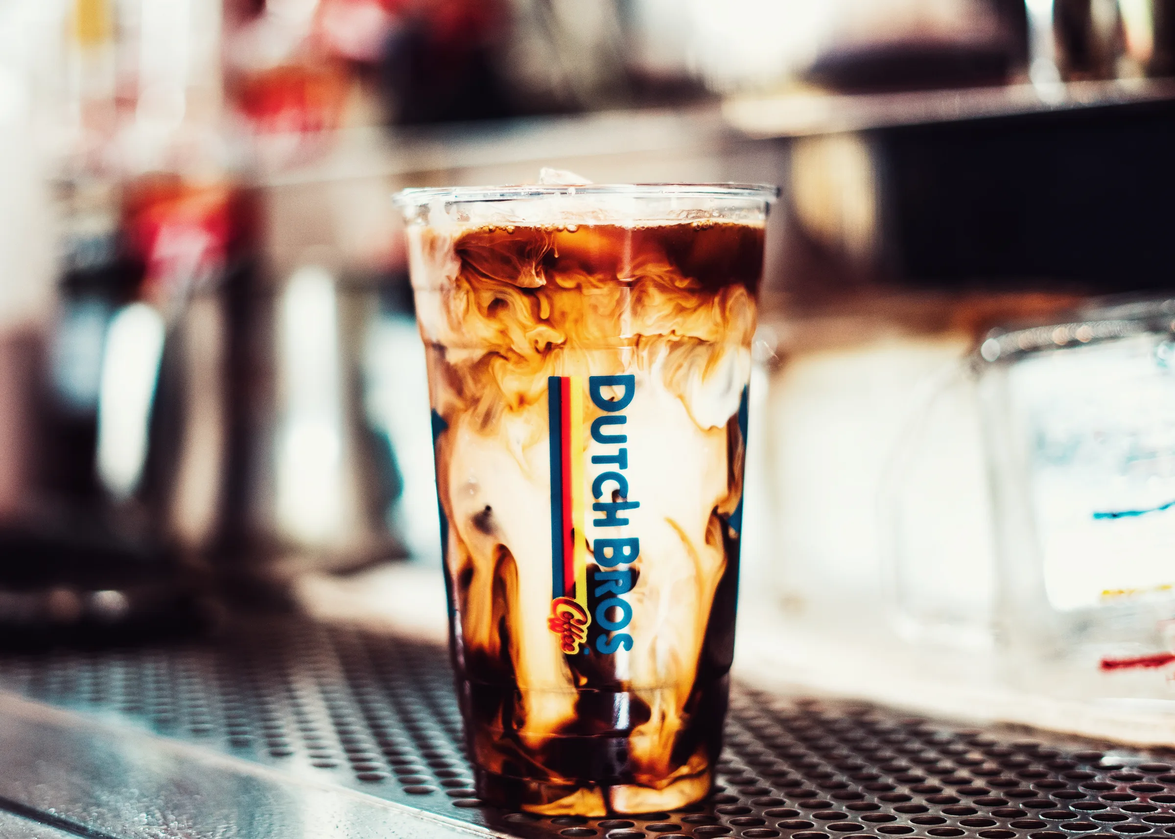Medium Iced Americano with Cream