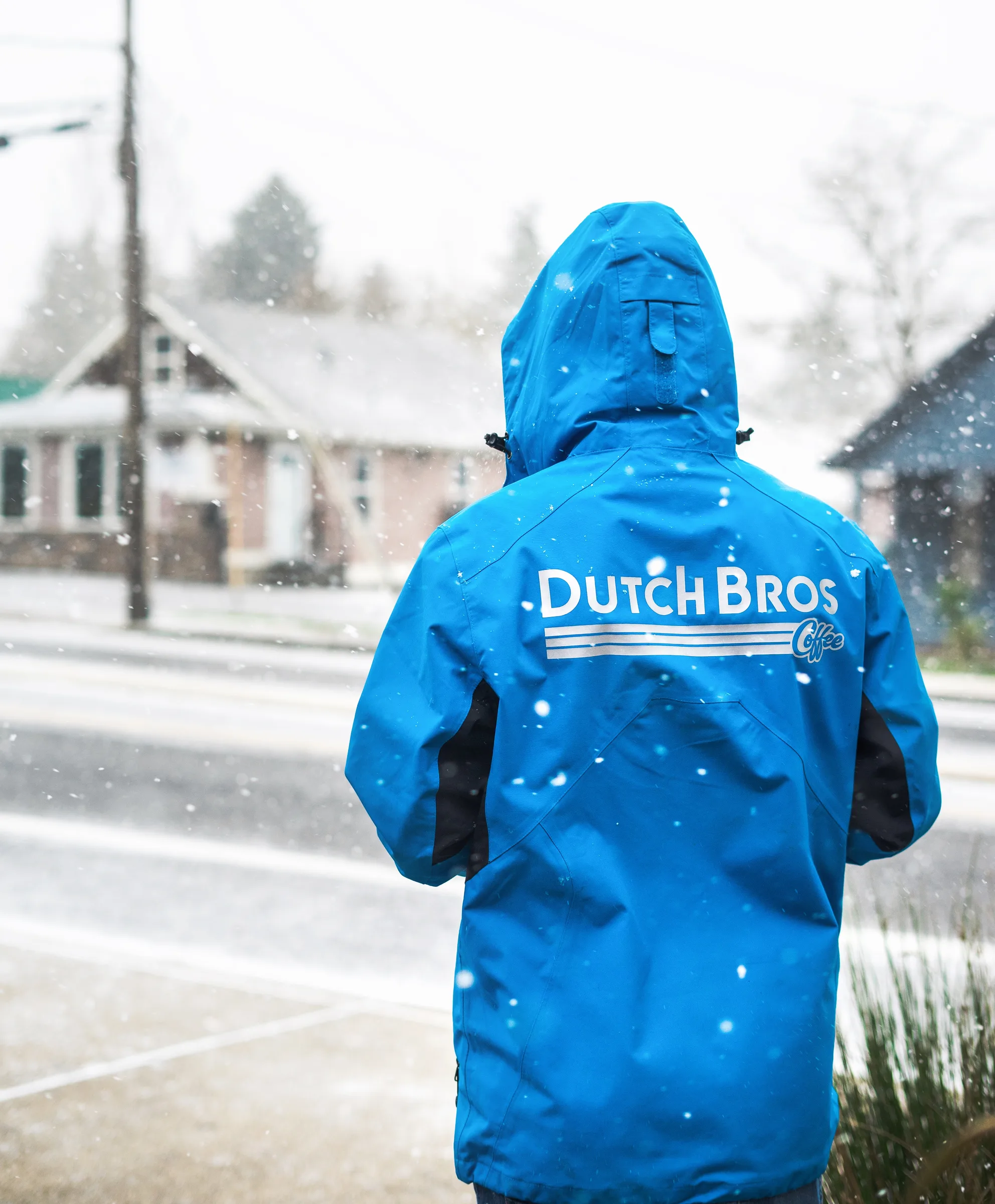 Broista In Hi-Viz Jacket Outisde In Snow