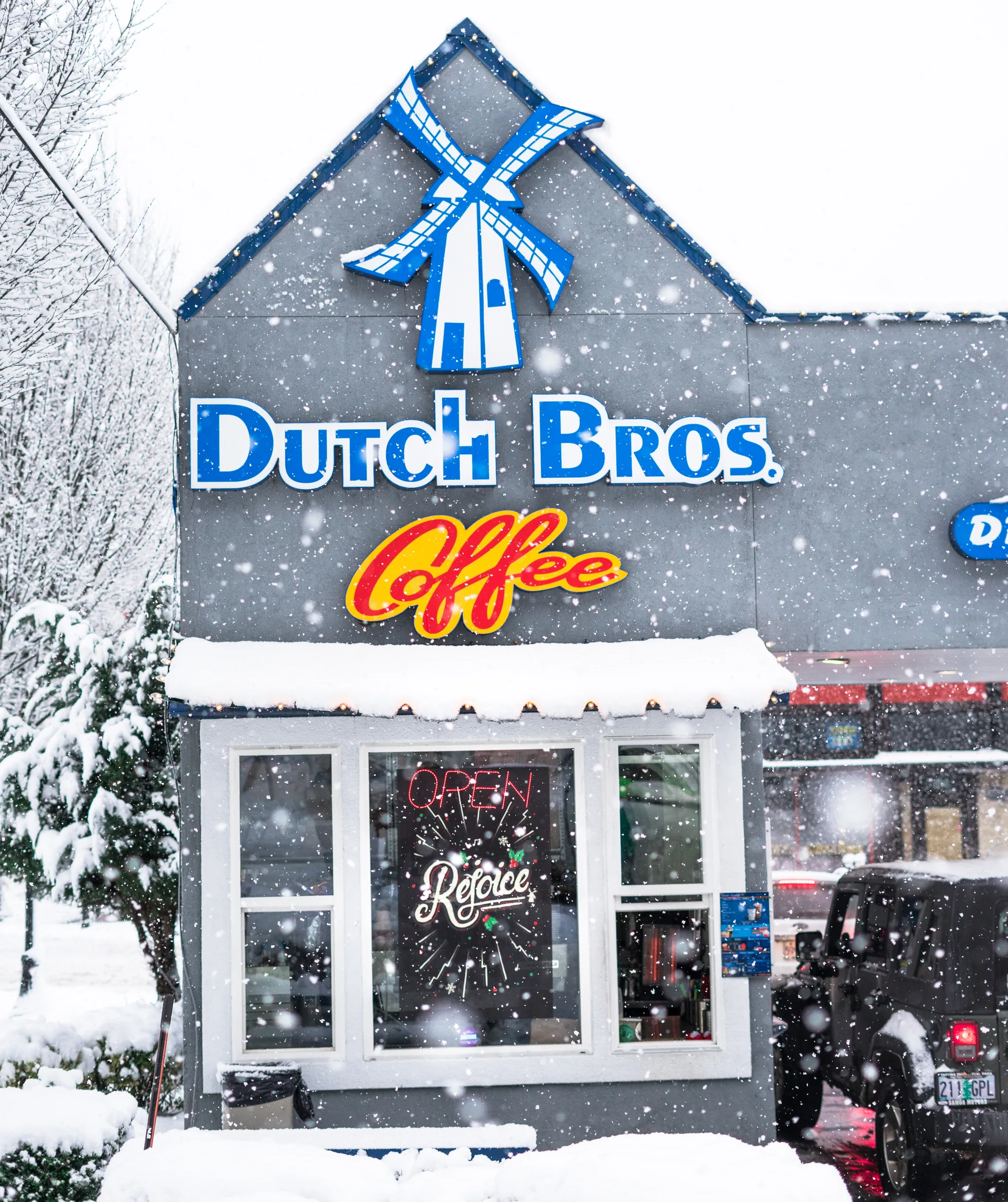 Main Street Outside In The Snow